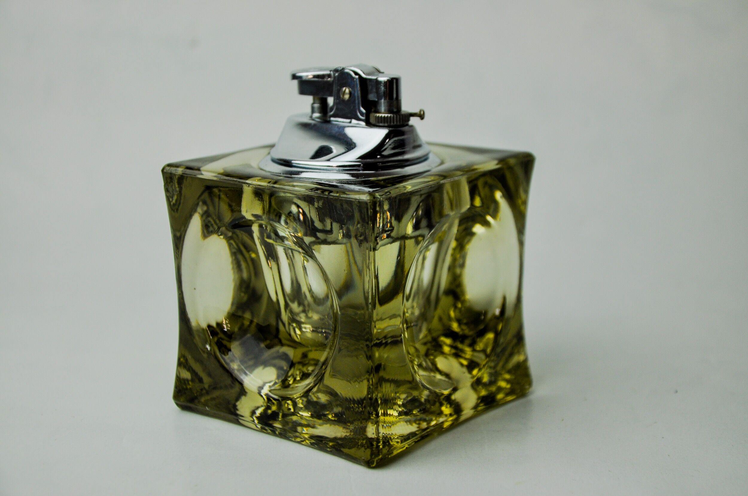 Magnifying glass lighter by Antonio Imperatore, black Murano glass, Italy, 1970