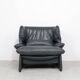 Cassina Portovenere set leather lounge chairs with ottoman