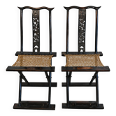 Paire de chaises pliantes antiques Mare, Chine, vers 1880