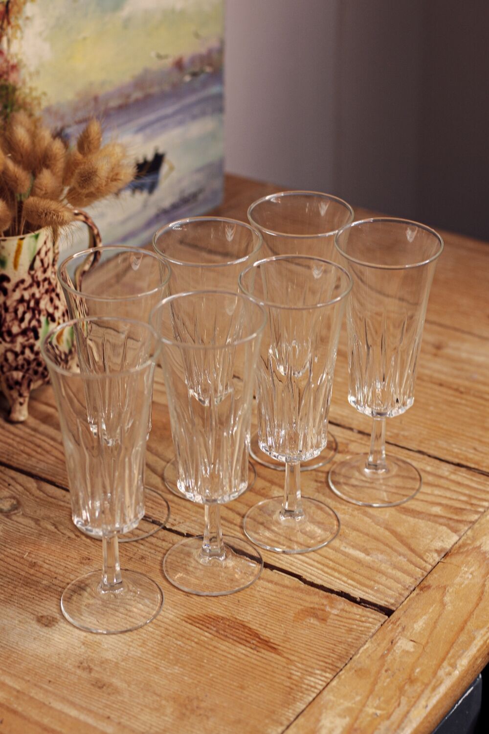 Set of 7 champagne flutes
