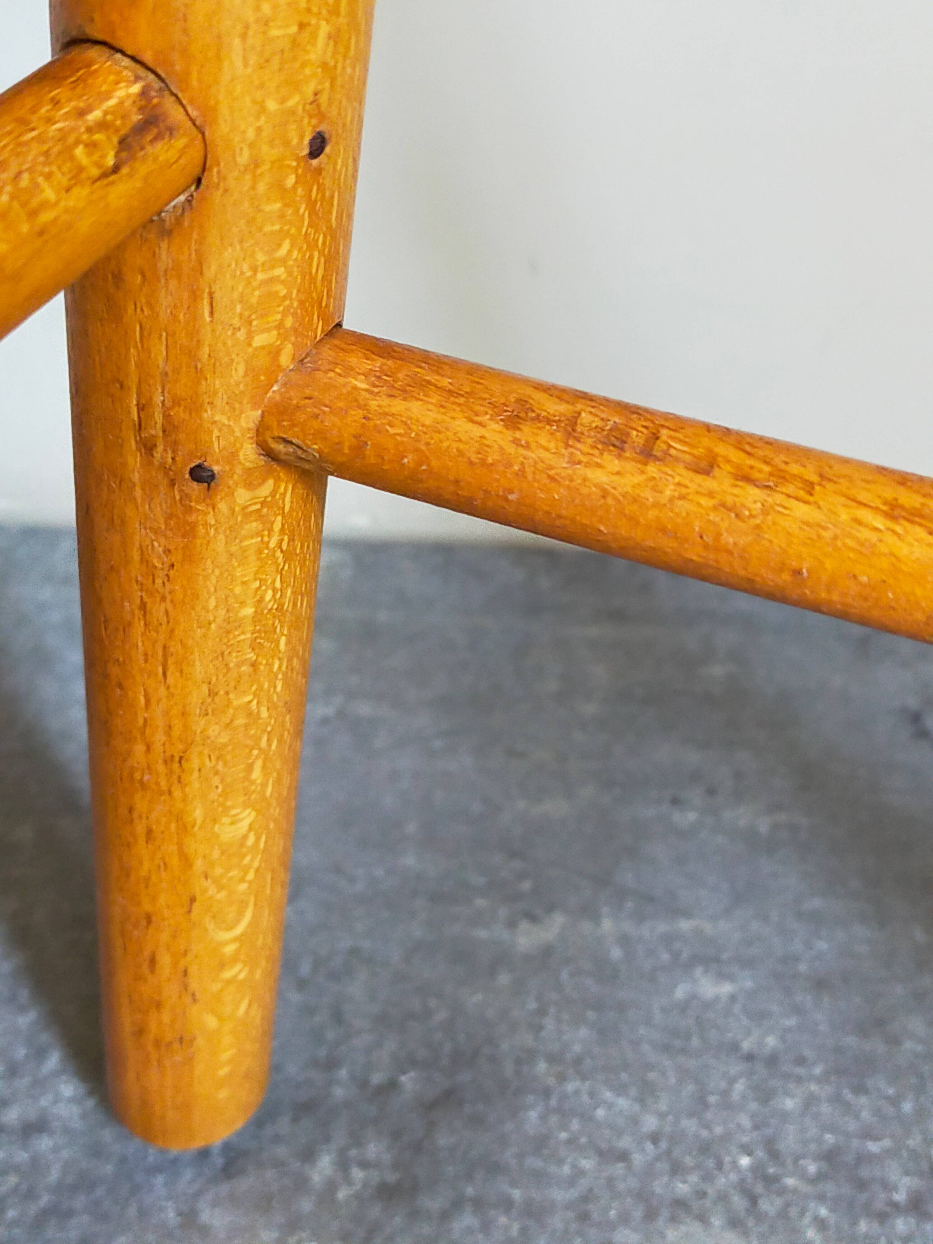 Vintage blond wooden stool
