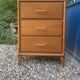 Vintage chest of drawers with oak compass legs, 1950s