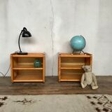 Pair of bedside bedside bedside tables old vintage sofa end 1950 1960 retro