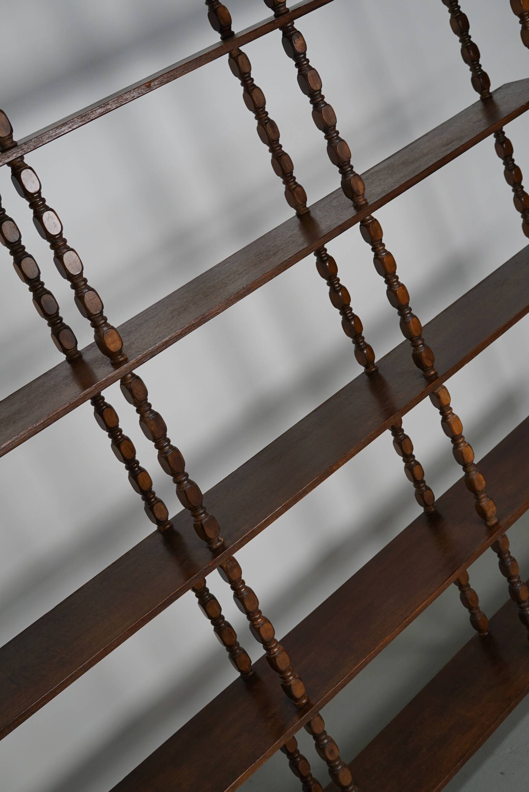 French Oak Mid-Century Bobbin Shelving Unit