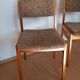 4 Scandinavian chairs in wood and patterned fabric, 1960s.