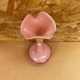 Old Pink Opaline Soliflore Vase + Vintage Gold & Camé Decor