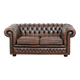 Nice cow leather Chesterfield 2-seater sofa in English style
