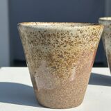 Set of 2 cups in Indonesian ceramic (brown & speckled glazed matte)