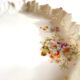 Old tray in floral pattern biscuit