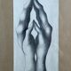 Drawing of hands by Calin Hentea 20th century