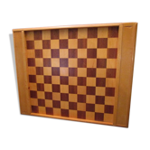 Plateau de jeu de dame et petits chevaux ancien en bois