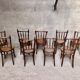 Series of 7 old bar cane cane bistro chairs