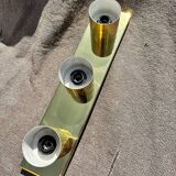 Minimalist 60s brass wall light with 3 sockets by Beisl Leuchte, Germany