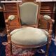 18th century Louis XVI green velvet cabriolet armchair