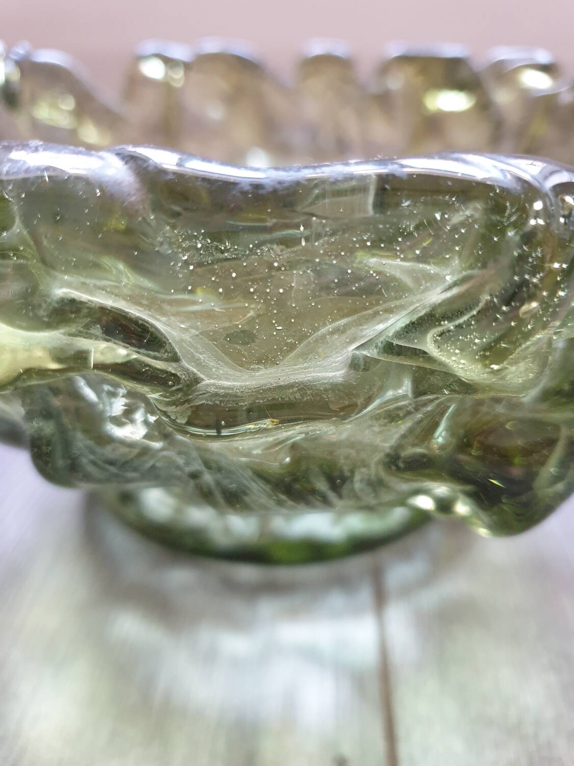 Coupe à fruit en verre vintage