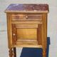 Antique nightstand in walnut and marble, Louis XVI