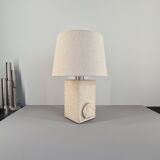 French sculpture lamp in white stone, 60s