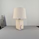 French sculpture lamp in white stone, 60s