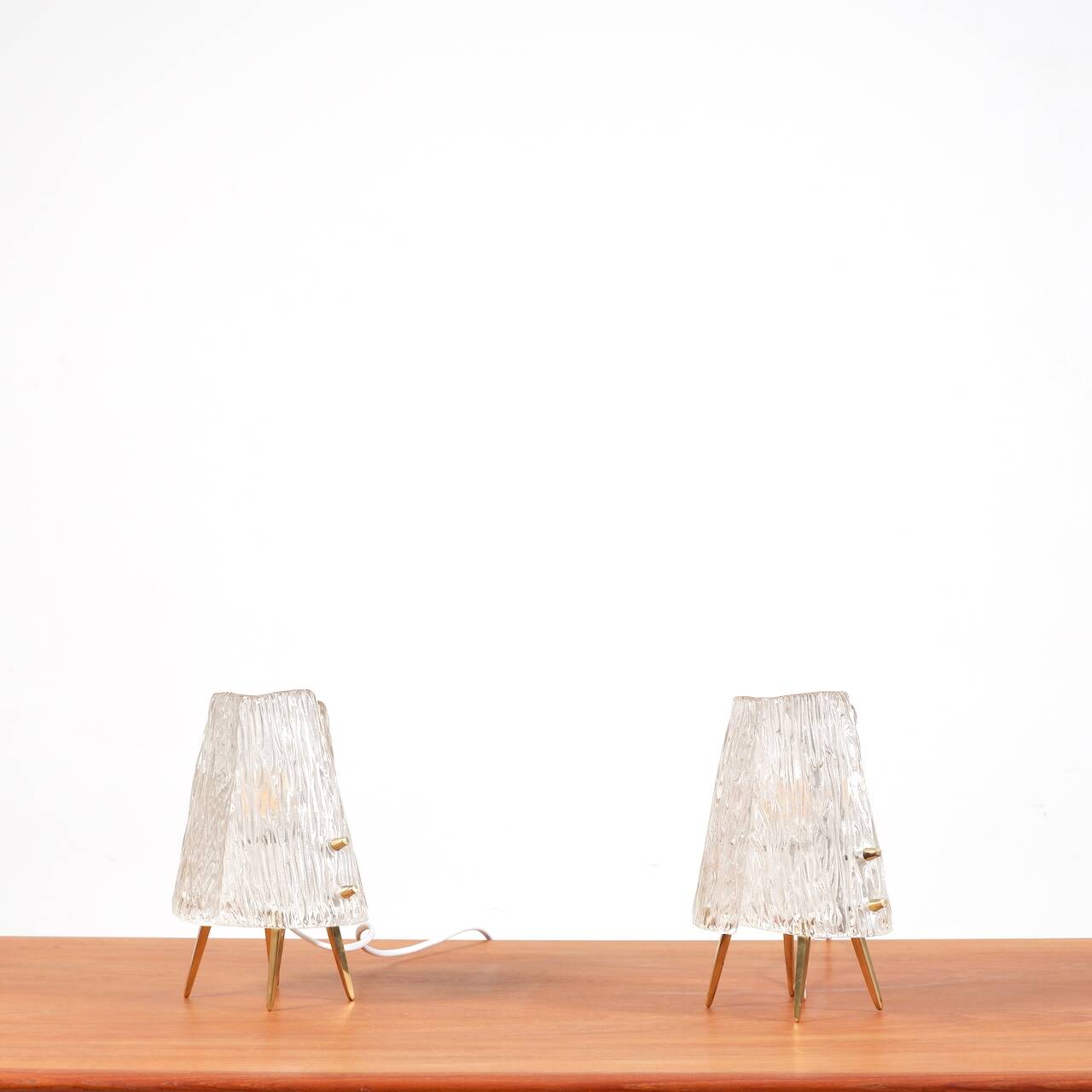 Pair of glass desk lamps by J.T. Kalmar