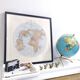 World map planisphere vintage air and maritime lines from 1950