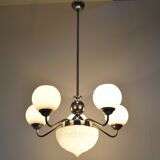 Art deco chrome chandelier,1930's.