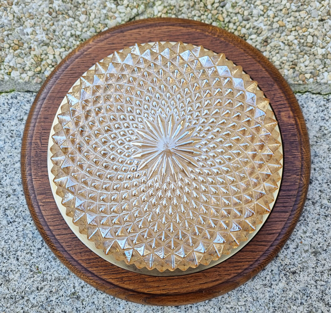 Vintage ceiling lamp "sea urchin", marine spirit, amber, 50s.