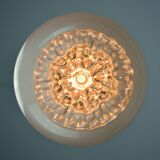 Mid-Century Italian Chrome and Mid-Century ItalianMurano Glass Pendant Lamp