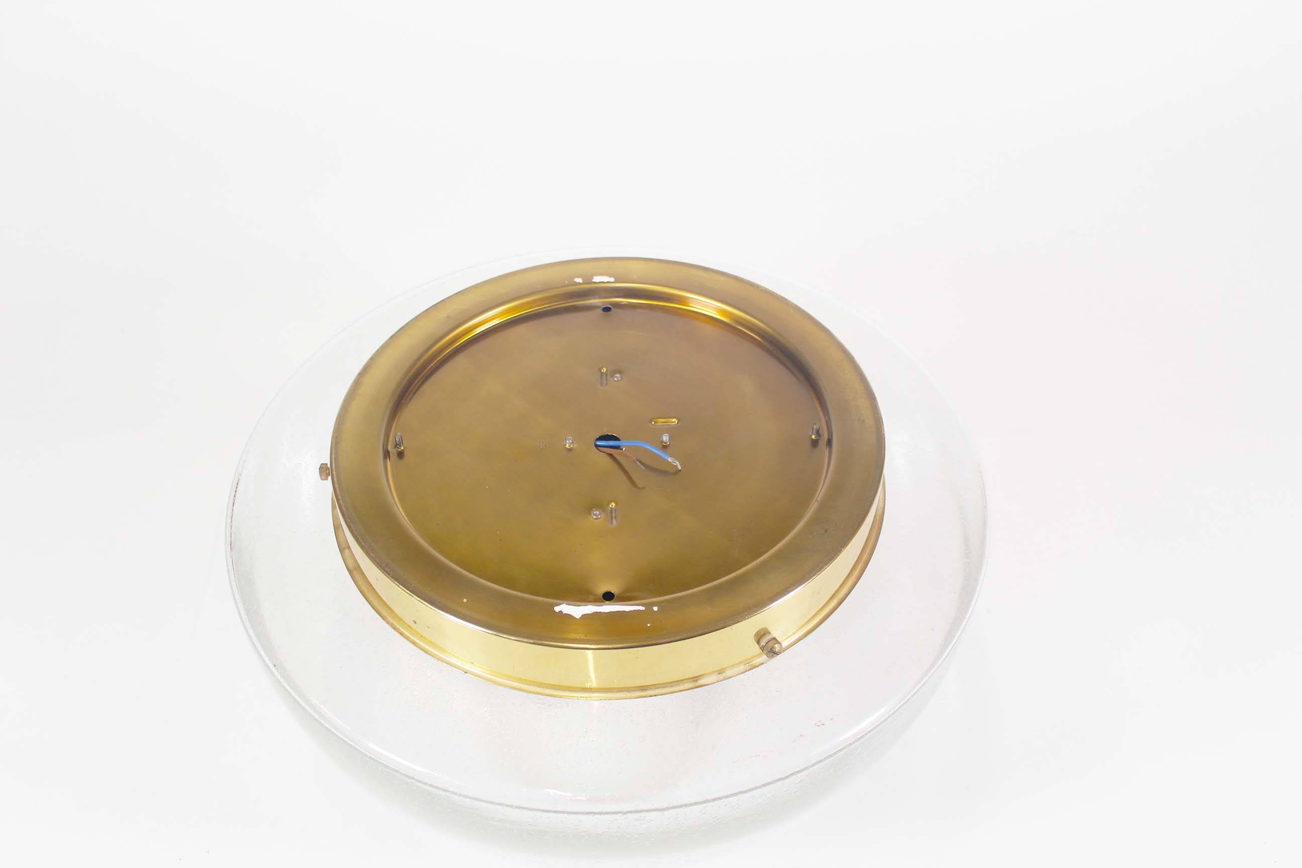 Large clear bubble glass flush mount light by Glashutte Limburg
