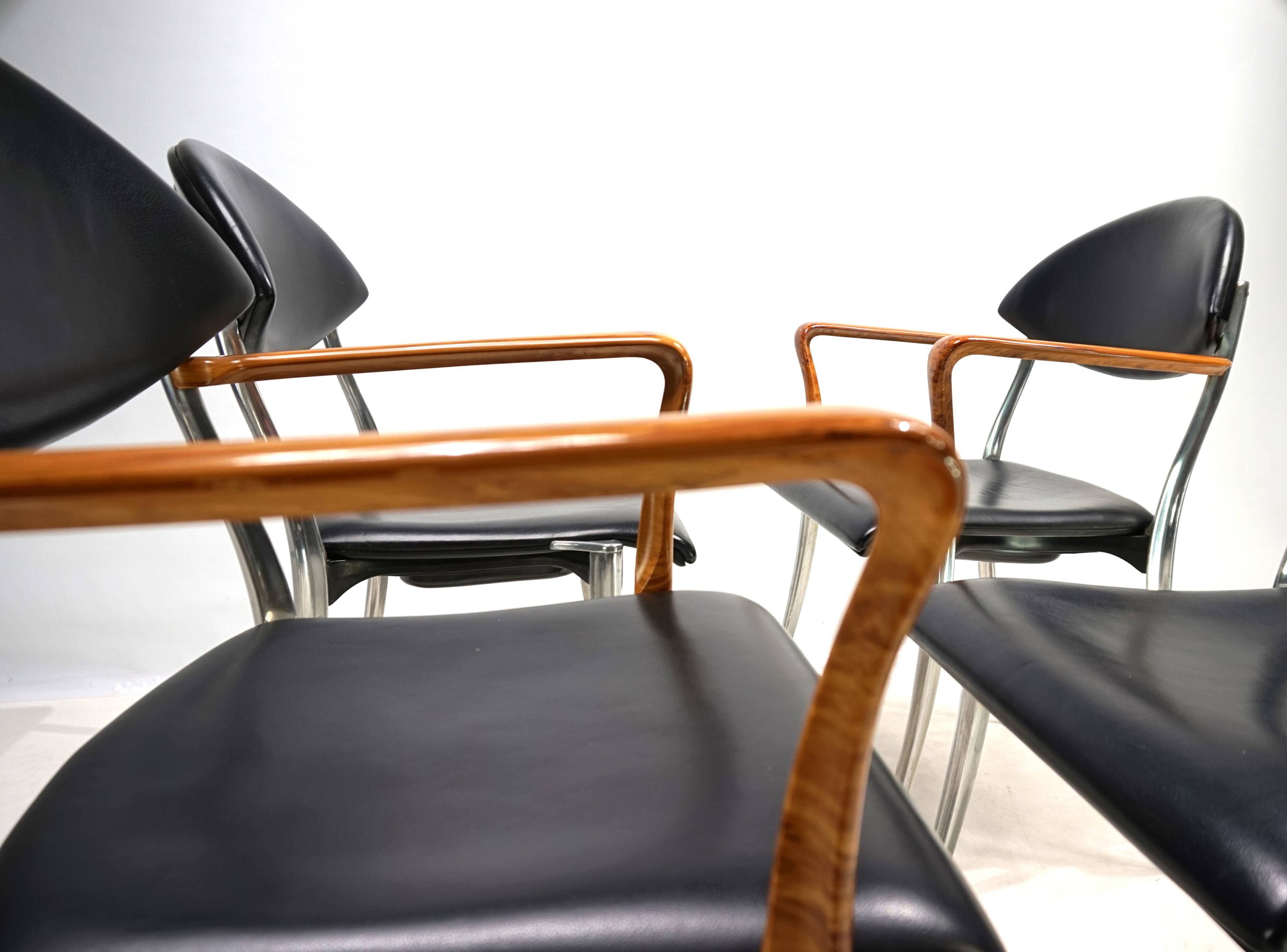 Set of four Coro dining chairs by Luigi Origlia, 1980