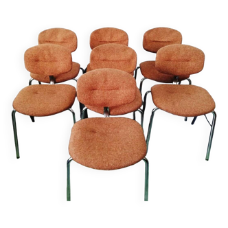 Set of 7 vintage Strafor chairs