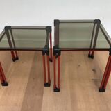 2 vintage nesting tables 1980