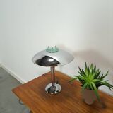 Lampe chromée avec détails en verre, lampe tafel