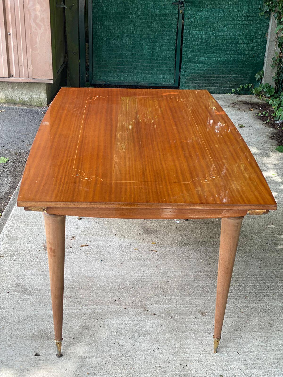 Table à manger scandinave bois massif et palissandre rénovée 240cm