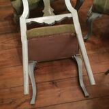 Set of 4 chairs in patinated wood Italian baroque style