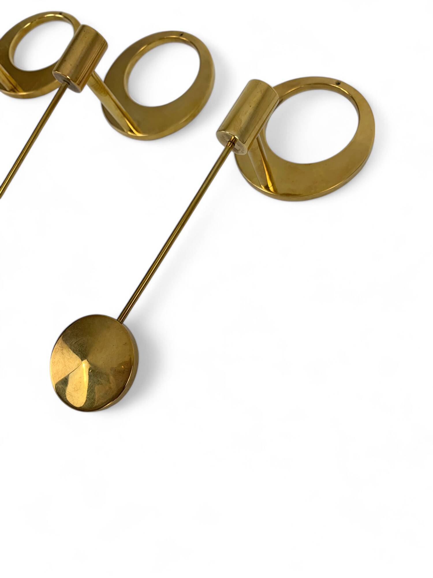Pair of Scandinavian brass wall candlesticks by Arthur Pe, Kolbäck, Sweden