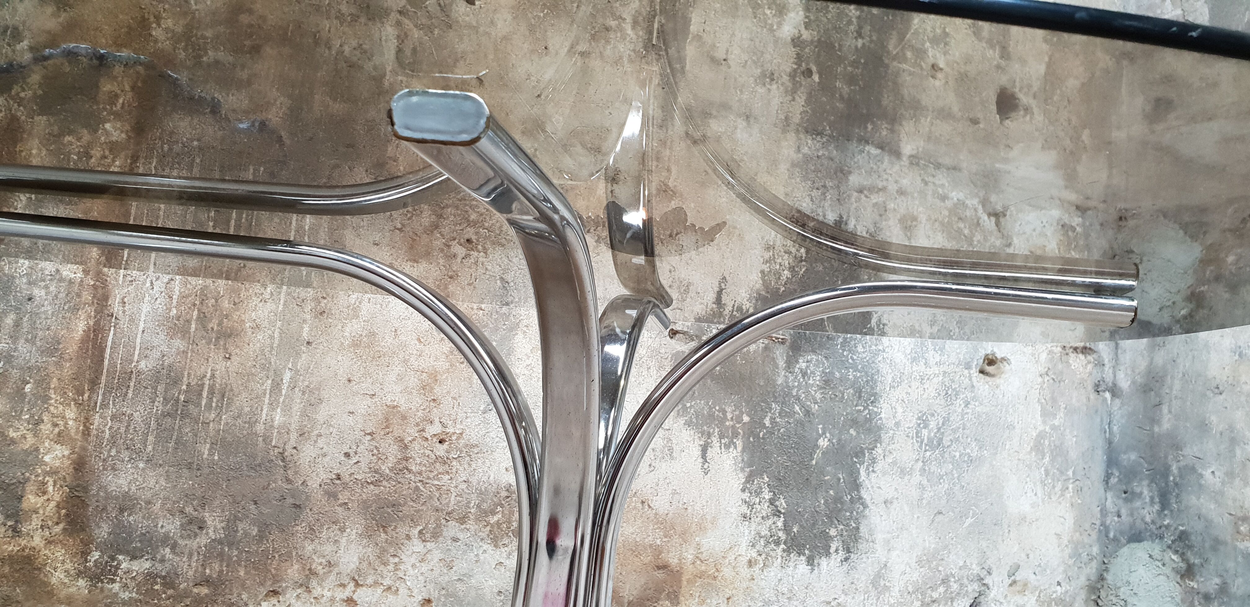 Table ovale en verre vintage
