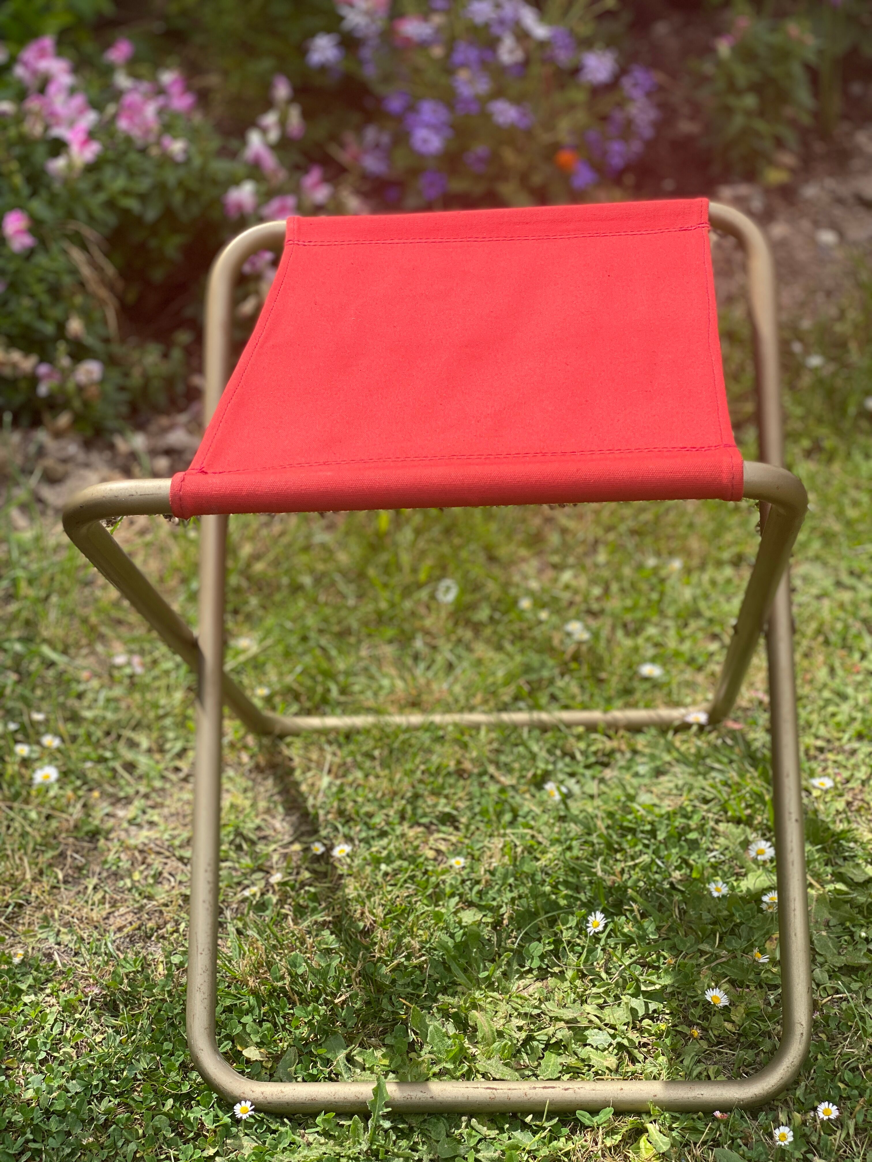 Vintage canvas folding stool