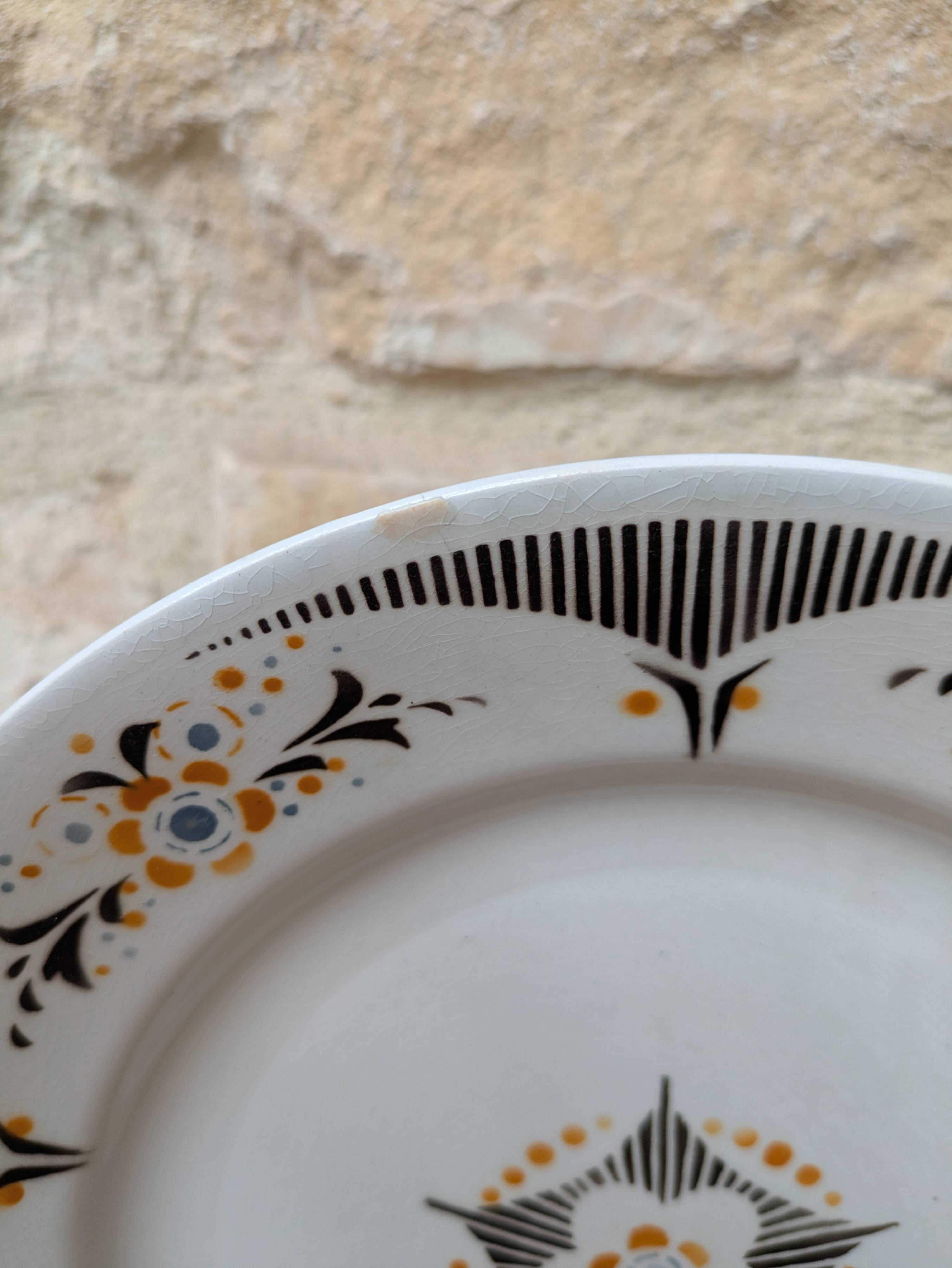 Old plate K&G Lunéville model Limeil 24cm ironstone