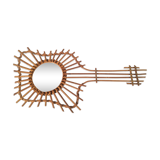 Mirror vintage rattan guitar - 70s - 76x37cm