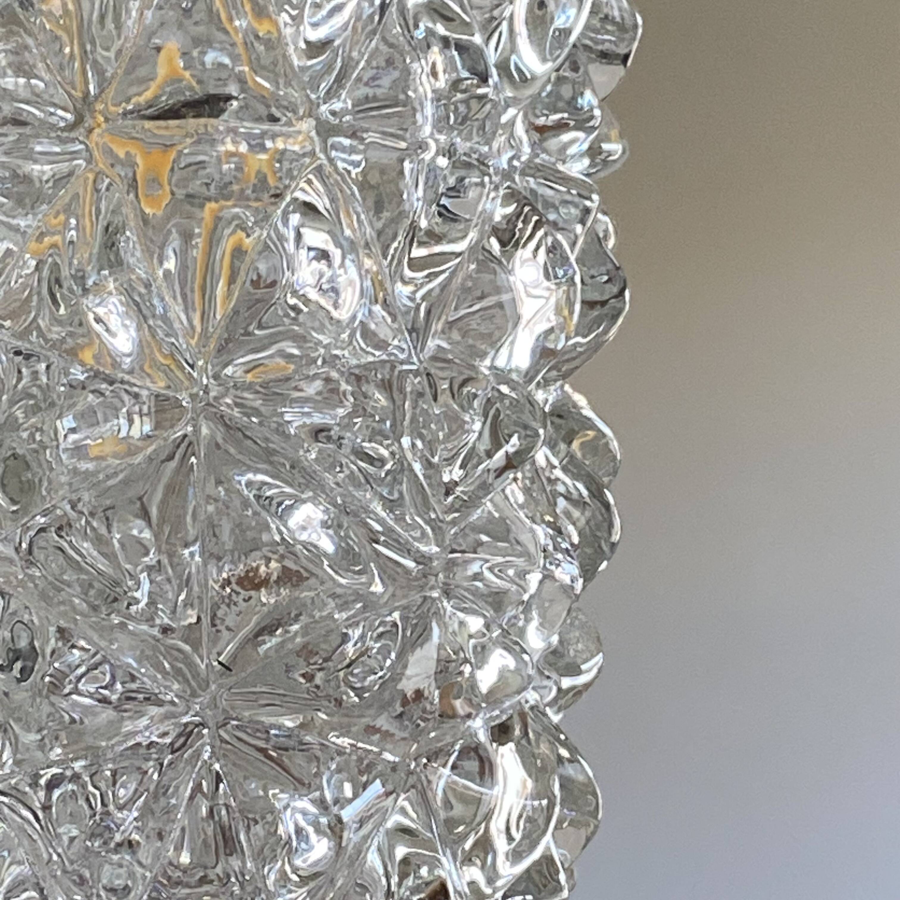 Cascade chandelier with 3 antique glass tulips, staircase