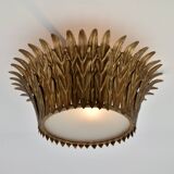 Mid-century Spanish flush mount sunburst