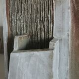 Architecture vase in raw sandstone