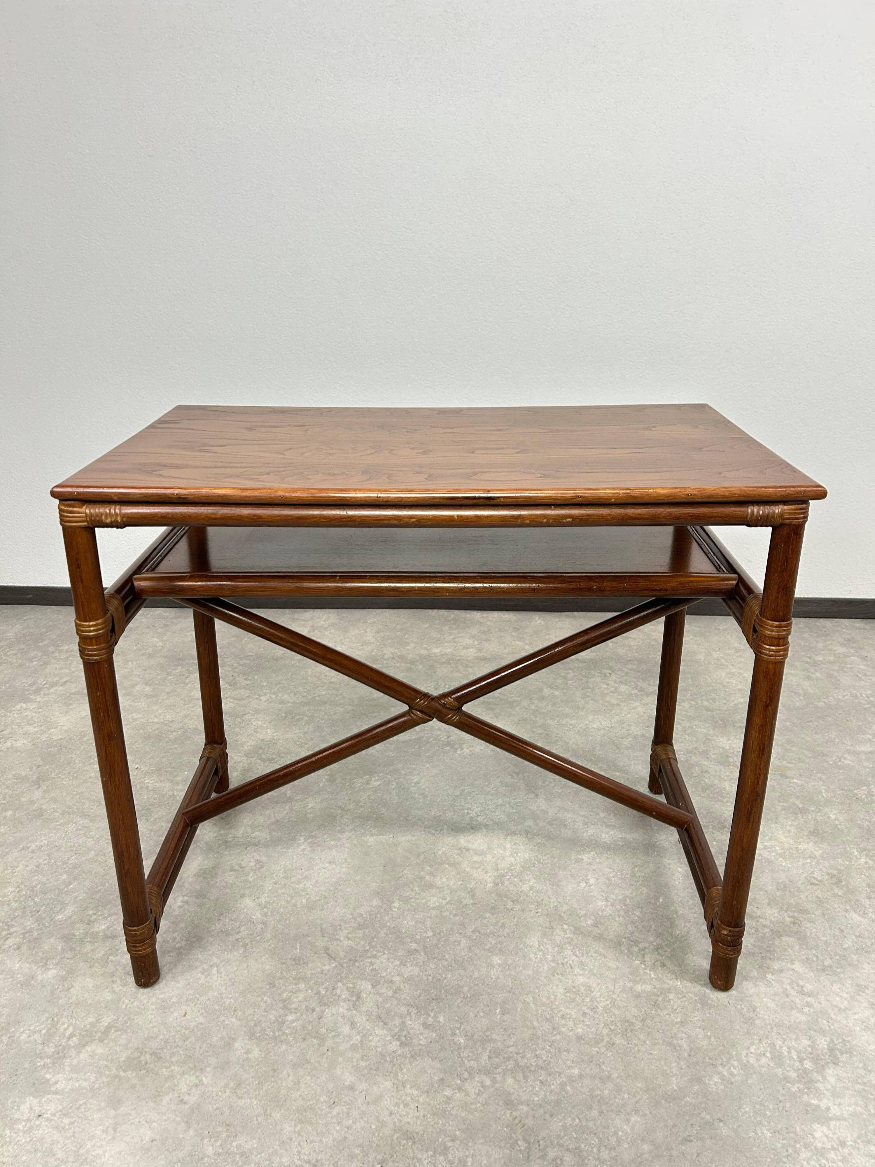 Modern mid-century bamboo desk by Gervasoni