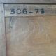 Solid oak compass foot cabinet René Gabriel 1945