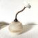 Antique swan neck wall sconce, frosted glass globe