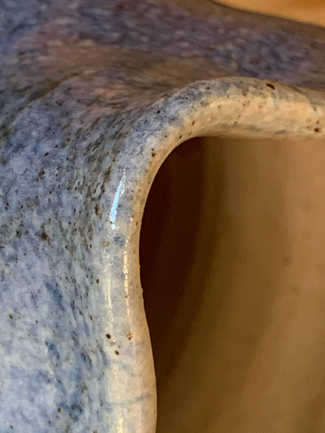 Blue ceramic pitcher by Albert Breton Vezelay