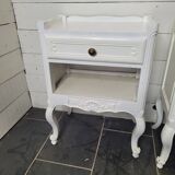 Pair of white patinated Louis XV style bedside tables