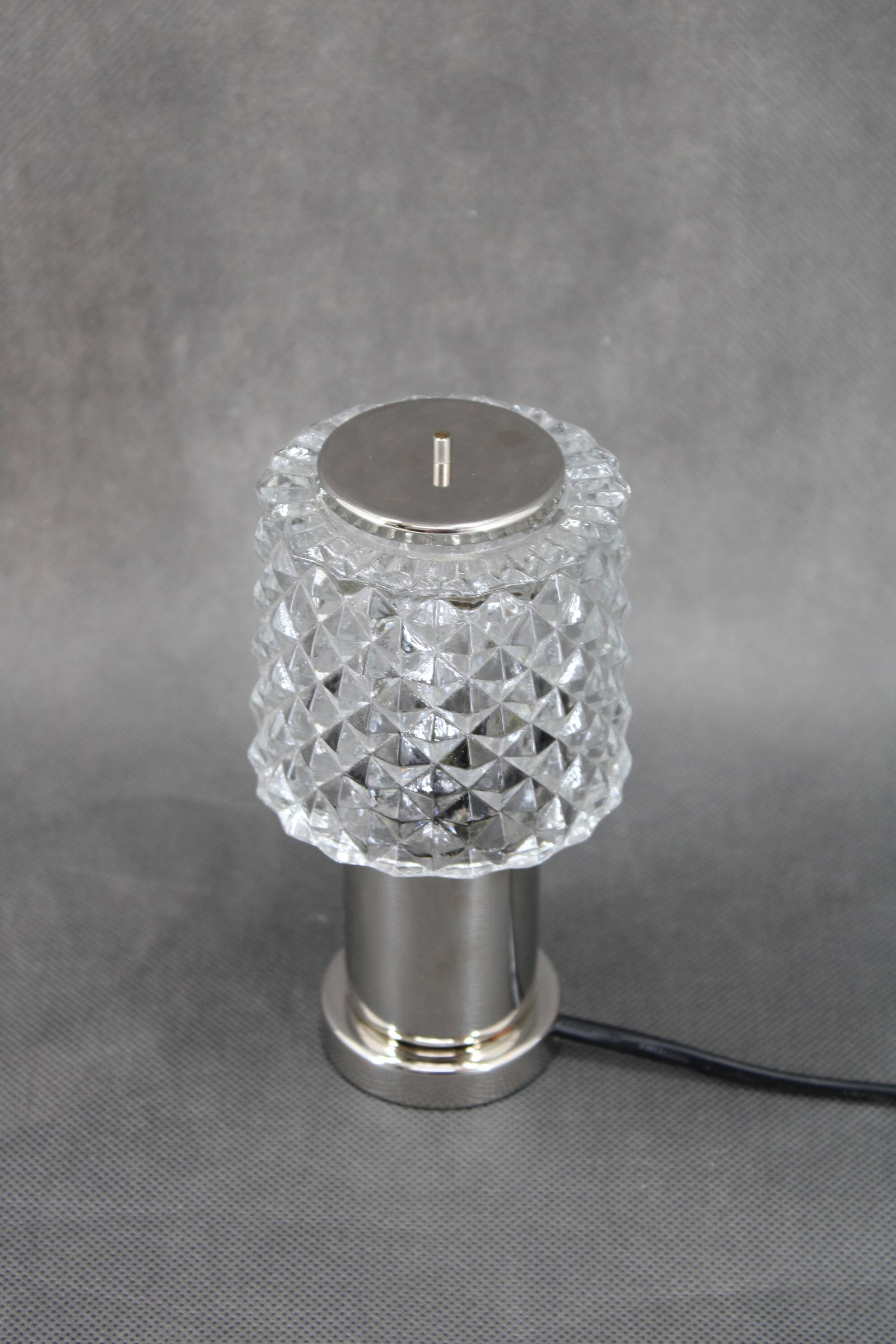 1970s Glass Table Lamp by Kamenicky Senov, Czechoslovakia