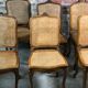 Chairs (lot of 6) Louis XV style in solid walnut caned 1940