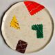 Large Longwy dish, hand-painted Harlequin model